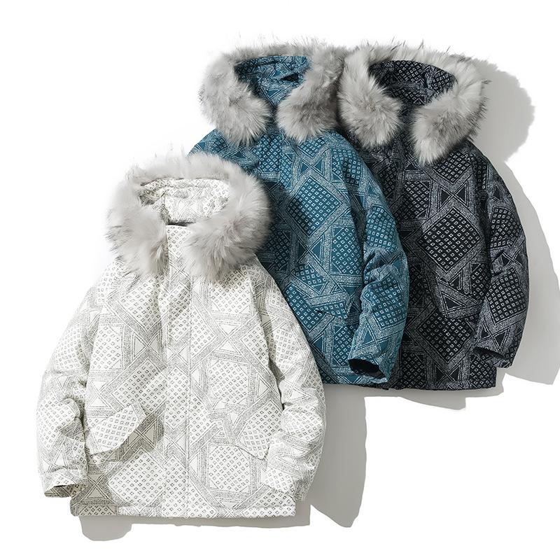 

Legible Winter Jackets Men Parka Casual Thick Winter Coat Men Fur Collar Hooded Parka Male Clothes, Black