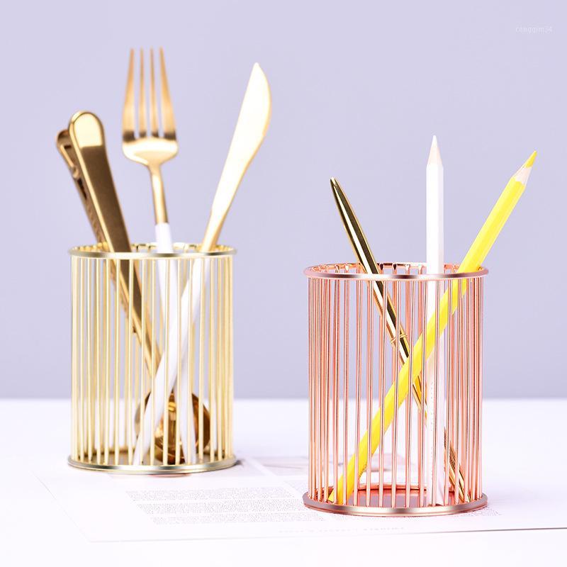 

Makeup Brush Storage Bucket Hollow Out Pen Stationery Holder Home Office Desktop Supplies1