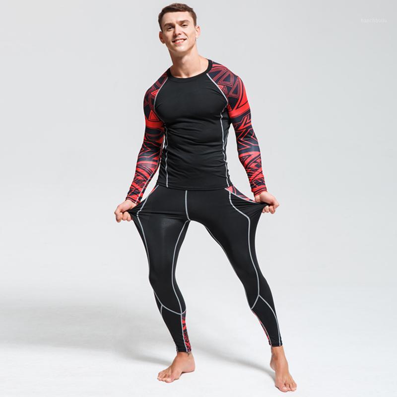 

Men' Winter Tracksuit Thermal underwear Compression Shirt Sport suit Jogging suits for Men' Running Tights 2 piece Yoga set1, T-shirt