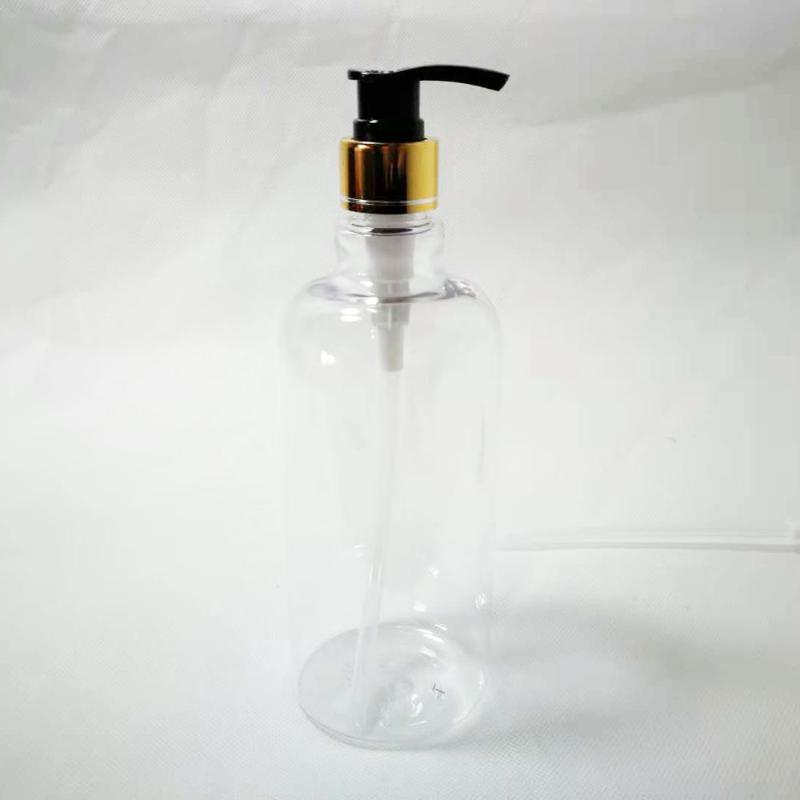 

10pcs 500ml clear cosmetic PET bottles, empty shampoo lotion pump container plastic cosmetic packaging with dispenser,shower gel