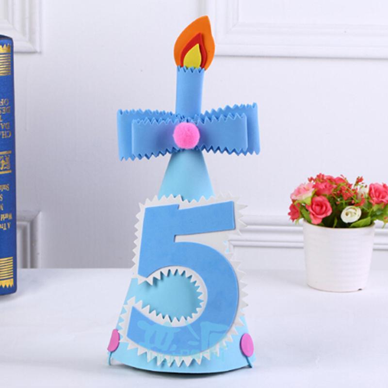 

Blue/Pink Digital Party Supplies Christmas Hat Kid Birthday Party Hats Girls Kawaii Princess Crown Caps Decoration1