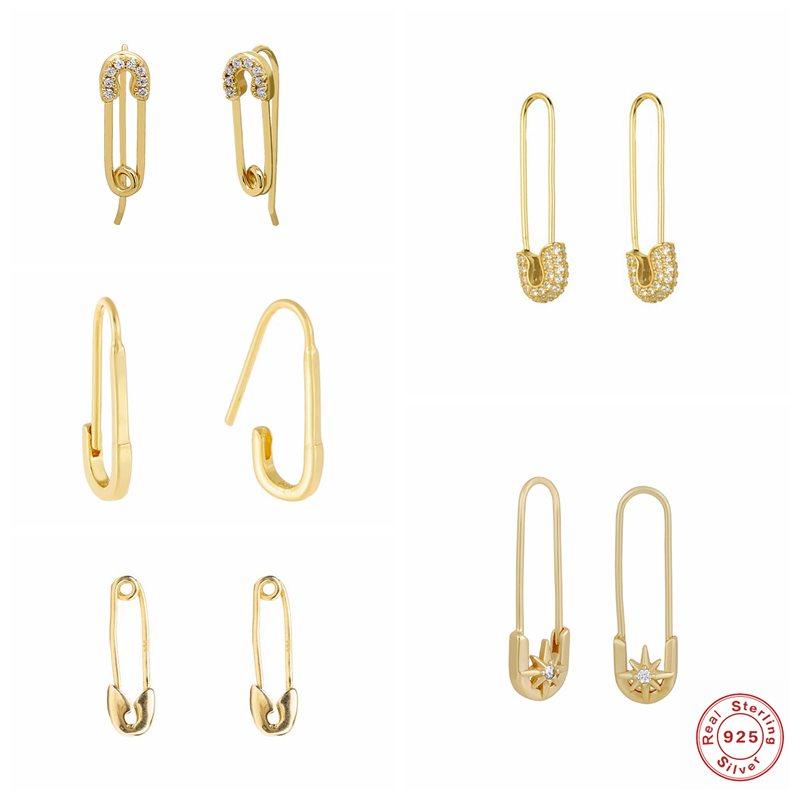 

CANNER S925 Sterling Silver Drop Earrings For Women Small Safety Pin Earring Punk Party Gifts Fine Jewelry Pendientes Oorbellen