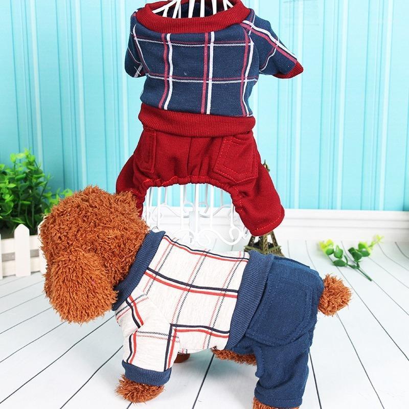 

YooLook Cartoon Pet Dog Clothes for Dogs Coat Hoodie Sweatshirt Winter Plaid Dog Clothing Cotton Pets Clothing Ropa Para Perro1, Red