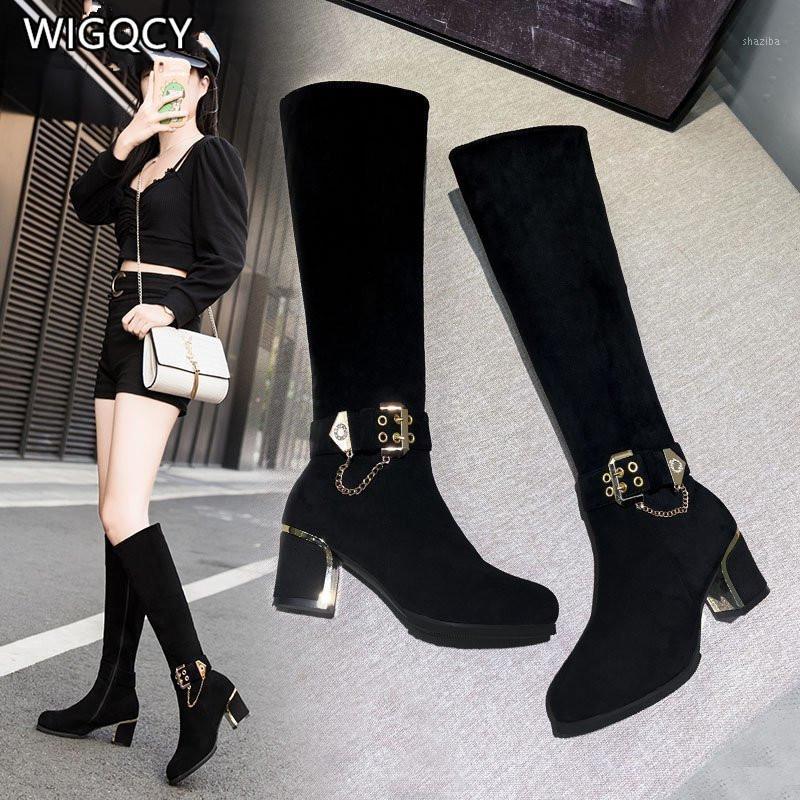 

2020 autumn and winter new boots women's fashion thick-soled increased side zipper casual lace-up women's boots1, Black