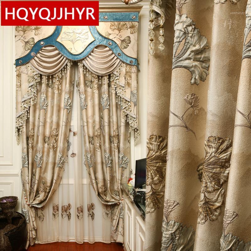 

European luxury top 4D jacquard relief curtains for bedroom windows royal classic high quality curtains for living room hotels1, Tulle