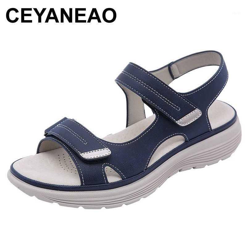 

CEYANEAO Platform Sandals Women Wedge Summer Shoes Buckle Casual Sandals Women Athletic Shoes Non-slip Beach sandalia mujer1, Black