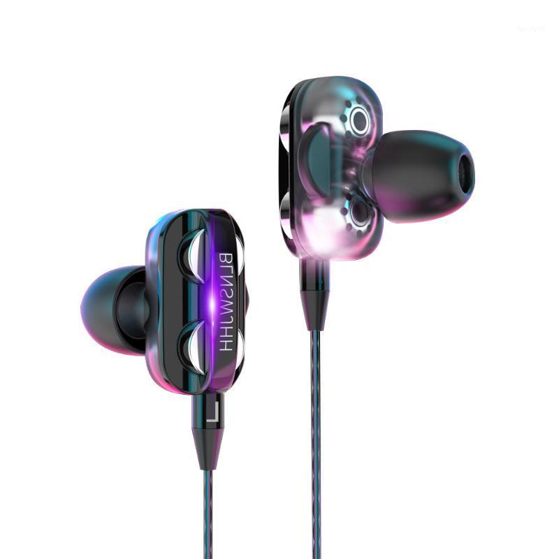 

RUKZ A2 Dual Dynamic Horn Unit Earphone with HD Mic for Stereo Noise Canceling Headset Bass Sport Earpieces1