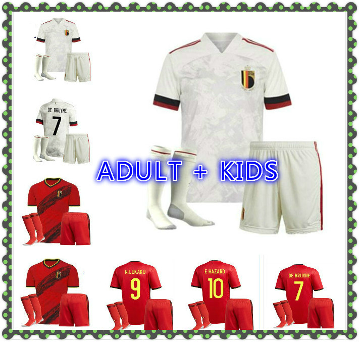 

ADULT KIDS KIT 2020 Belgium soccer jersey HAZARD LUKAKU DE BRUYNE home away football shirt BATSHUAYI KOMPANY men kids kit maillot de foot