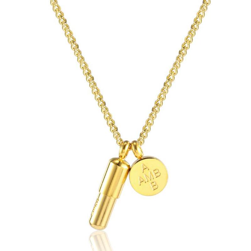 

Stainless Steel Gold Hip Hop Pendant Necklace can be Opened Necklaces Gift For Him
