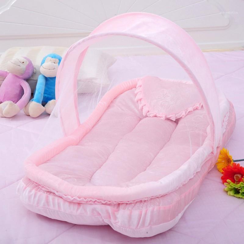 

new fashion Infants Folding Mosquito Net Insect multi-function Portable Baby Bed Crib Netting Canopy Cushion Mattress + Pillow1