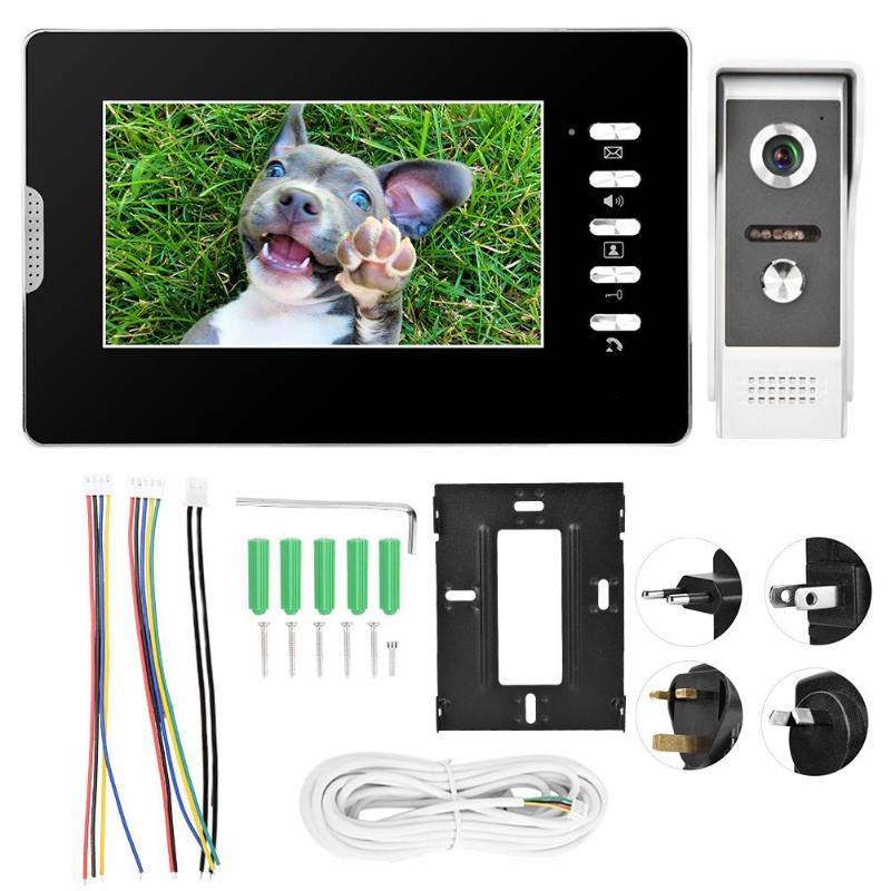 

7inch 800*480 Wire Visual Doorbell Intercom Video Door Bell Interphone Home Security