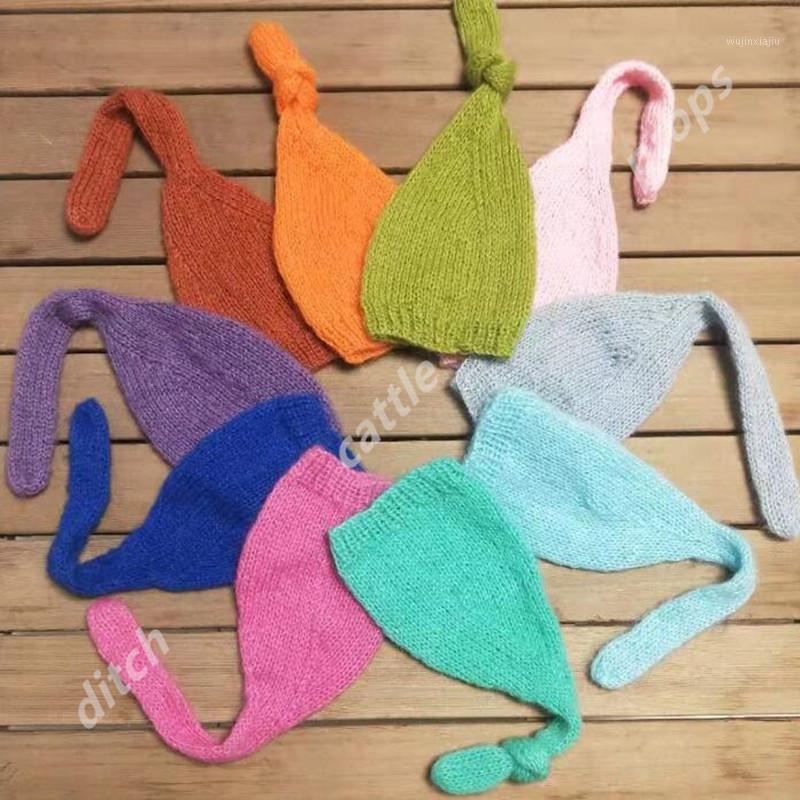 

Long braid hat Handcraft Mohair fluffy crochet Bonnet, Hat, Beanie. Photography prop. Newborn ,Baby Photography Props1, 004