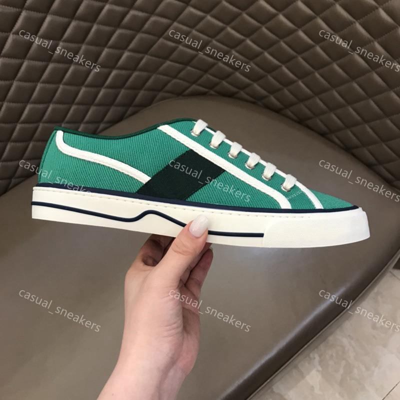 

Men Women 1977 Low Top Tennis Sneaker Black Butter Green Cotton Sneakers Mens Flat Web Casual Shoes Fashion Trainer Rubber sole Classic
