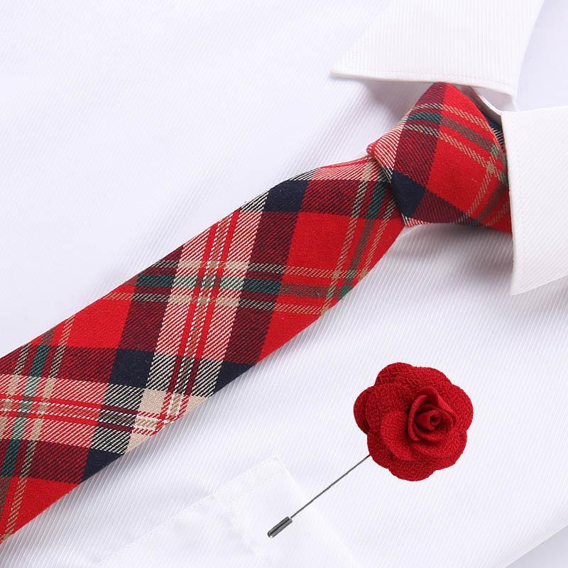 

6.5 cm cotton tie men plaid group gavatas Novelty Narrow Classic Skinny Tie Slim Necktie Formal Dress Wedding Party Business1
