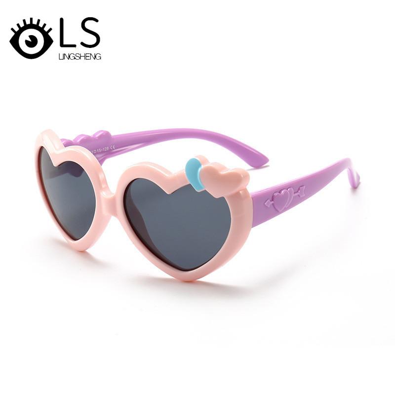 

Sunglasses LS 2021 Cartoon Children Eyewear Fashion Love Shape Polarized For Boys Girls Silicone Baby YJ002