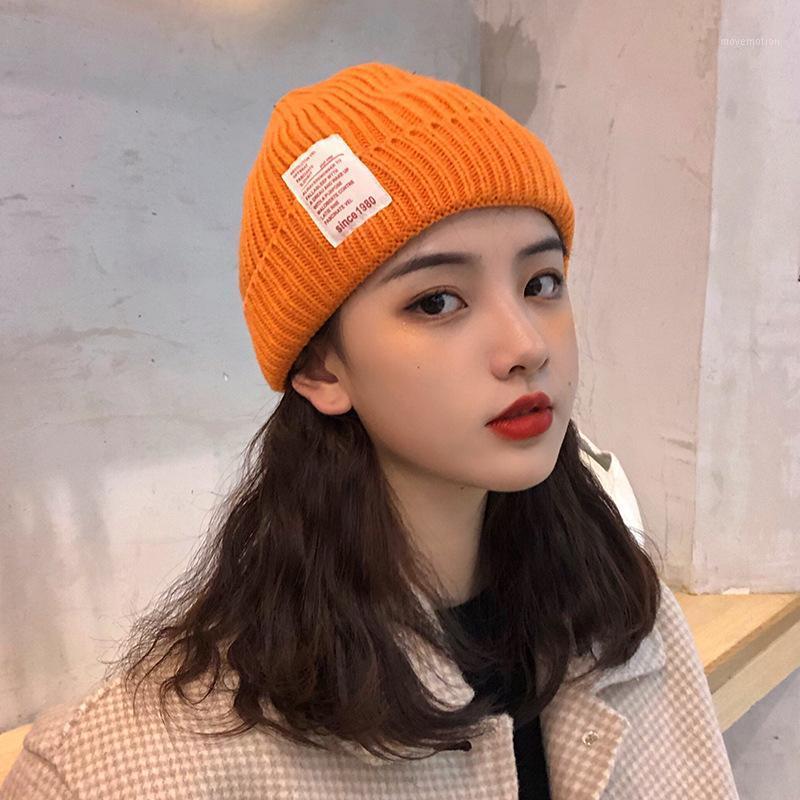 

Autumn New Knitting Wool Cap Warm Casual Outdoor Couple Hat Winter Hats for Women Beanie Bonnets 12 Colors1, White