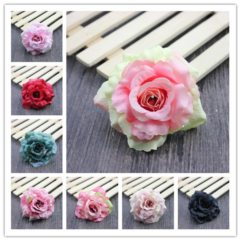

10pcs/lot Artificial Flowers Silk Roses Heads For Wedding Decoration Party Fake Scrapbooking Floral Wreath Home Accessories, Pink