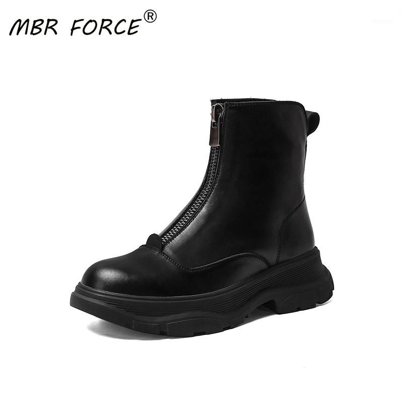 

MBR FORCE new fashion ladies casual all-match comfortable European and American style zipper tendon non-slip sole ankle boots1, Short plush