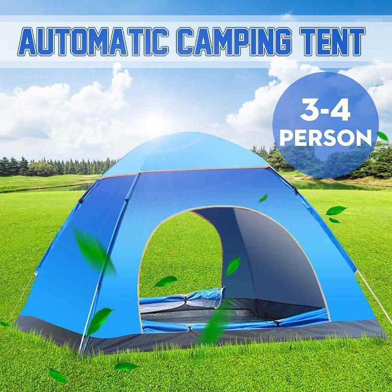 

3-4 Person Outdoor Portable Camping Tent Double Door Waterproof Foldable Automatic Instant Open Beach Hiking Traveling Tent1