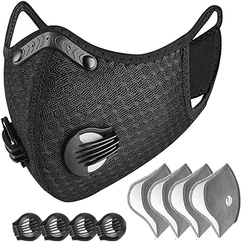 Protecci/ón Antipolvo Ciclismo Deportiva Reutilizables Adultos Reutilizable Ajustable Algod/ón Activado Carb/ón Contaminacion Lavables Filtros Deportiva El/ástico Bufandas 2PCS