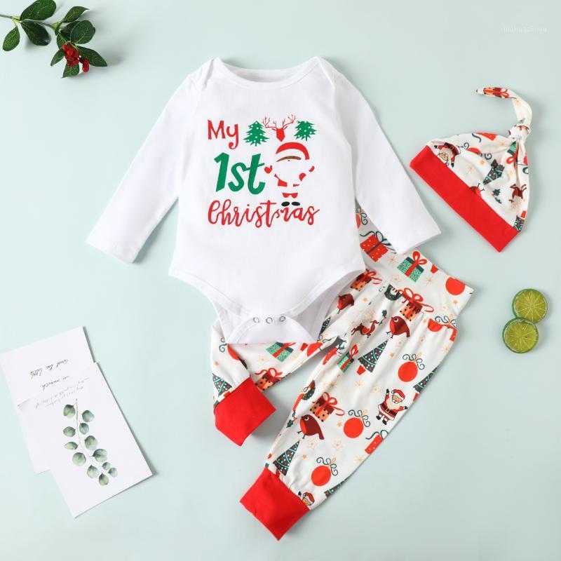 

Imcute Infant Christmas Clothes Suit, Baby Girls and Boys Long Sleeve Round Collar Romper+Long Pants Hat 3-18 Months1, White
