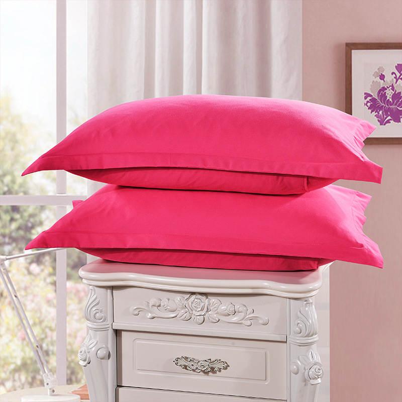 

2 Pcs/Pair Pillowcases 48 x 74 Cm Cotton Standard Queen Size Solid Colors Pillow Covers