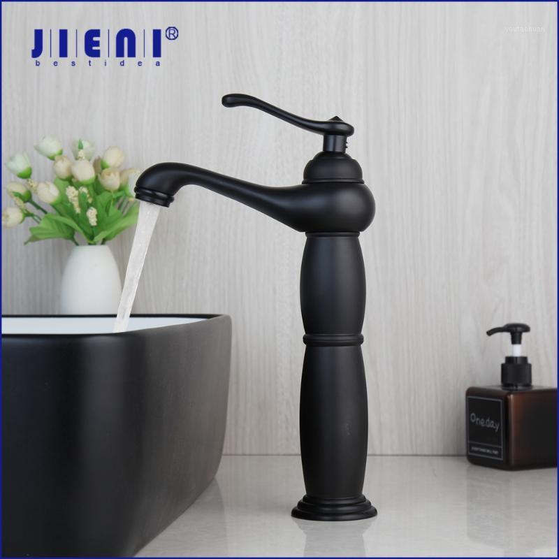 

JIENI Matte Black Basin Faucet Deck Mounted Bathroom Sink Vanity Mixer Tap Tall & Short Magic Lamp Style Wash Basin Mixer Faucet1