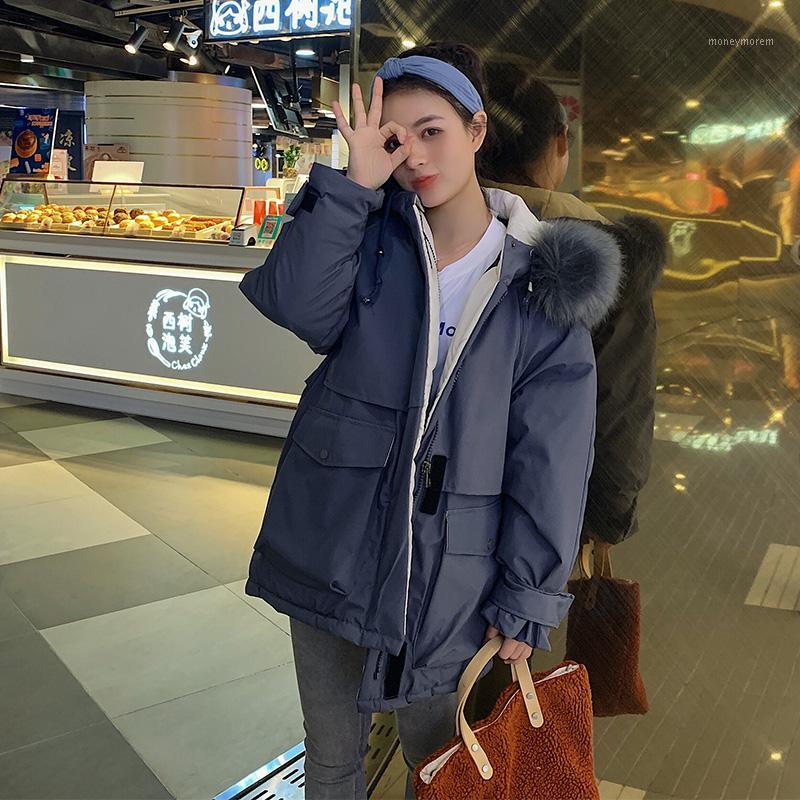 

Winter Women' Parker The New Mid-length Cotton Coat Hooded Bown Cotton Clothes Coat Thick Korean Style Fashion Jacket A801, Black