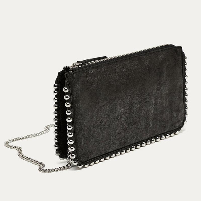 

Fashion Chains Beading Women Crossbody Bags Designer Handbags Luxury Matte Leather Lady Shoulder Bag Brand Lady Small Flap Purse, Black