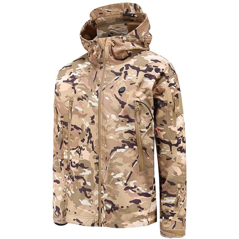 

Winter Electric Heating Washable Jacket USB Smart Men Women Thick Heated Jackets Camouflage Hooded Heat Hunting Ski Suit