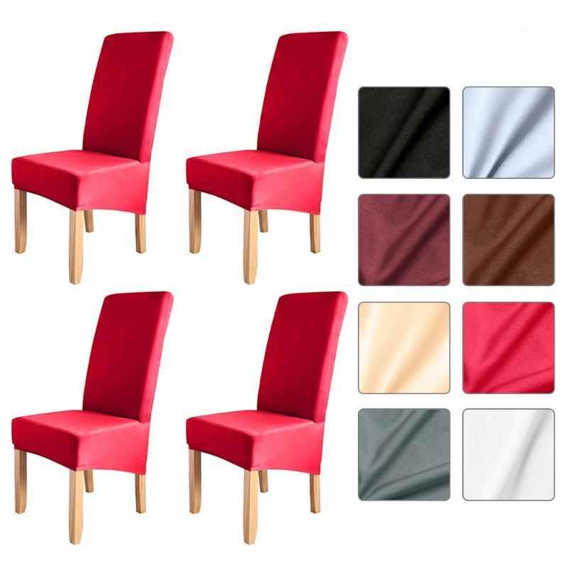 

4pcs Spandex Stretch Elastic Slipcovers Chair Covers For Dining Room Kitchen Wedding Banquet Hotel Solid Color Chair Cover1