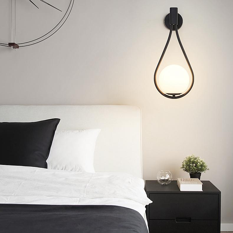 

Nordic minimalist wall lamp simple modern corridor wall lamp artistic creativity glass ball bedroom bedside lamps E27