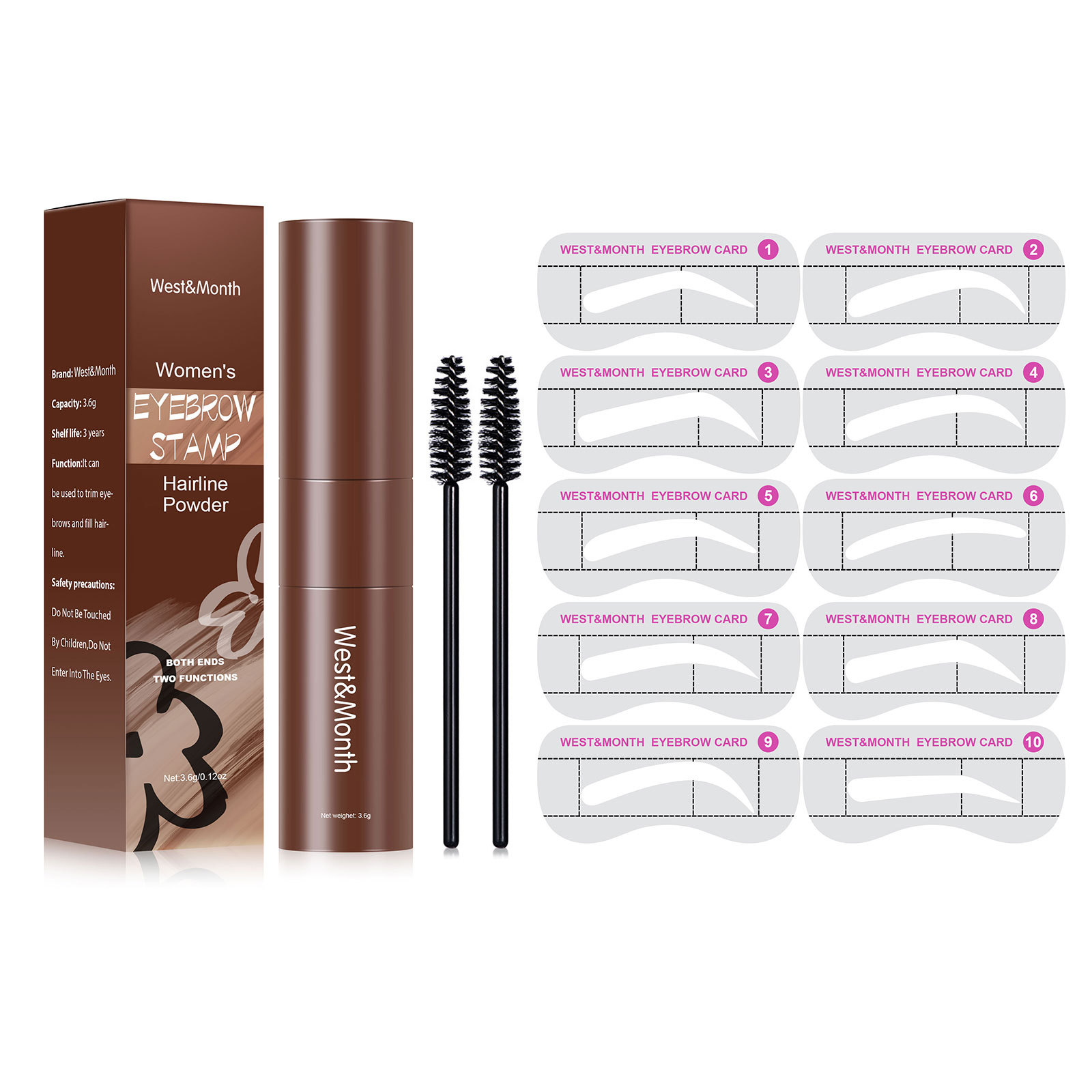 

Free freight West&Month Eyebrow powder seal refill hairline filling modification eyebrow shape, suitable for beginners