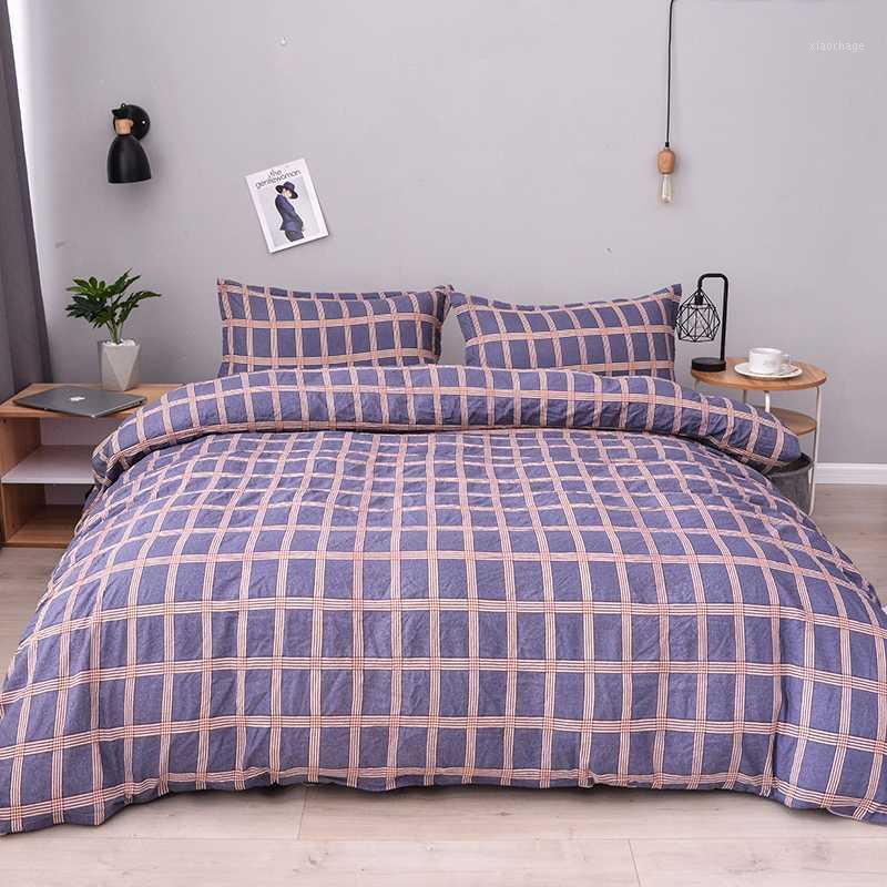 

Washed Cotton Plaid Bedding Set Soft Duvet Cover Set Bedclothes Queen Quilt Sets King Comforter Cover US  Bedding1, Xys-01