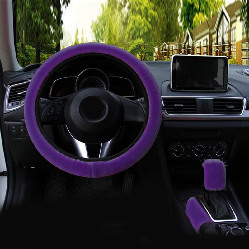 

Handbrake &Gear Knob Cover Steering Wheel Cover Accessories Car Velveteen