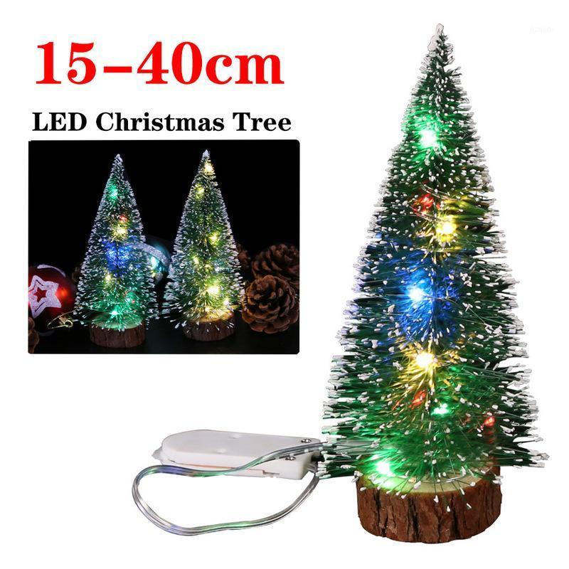 

LED Christmas Tree Ornament Glowing Flashing Mini Artificial Snow Frost Xmas Tree Christmas Festival Tabletop Decoration Lights1