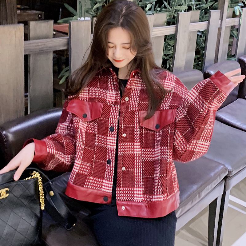 

2021 New Women' Spring Fall New Retro Korean Casual Red Fashion Short Single-breasted All-match Female Jacket H1 9bsx