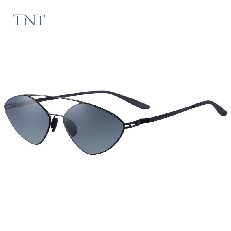 

TNT Vintage Sunglasses Women Cat Eye Designer Sun Glasses Retro Steel NoScrew Ladies Sunglass Black Eyewear UV400