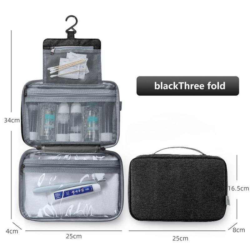 

Women Men Makeup Bags travel cosmetic bag Toiletries Organizer Waterproof Hanging Makeup Bags Washing Toiletry Kits Storage, Black