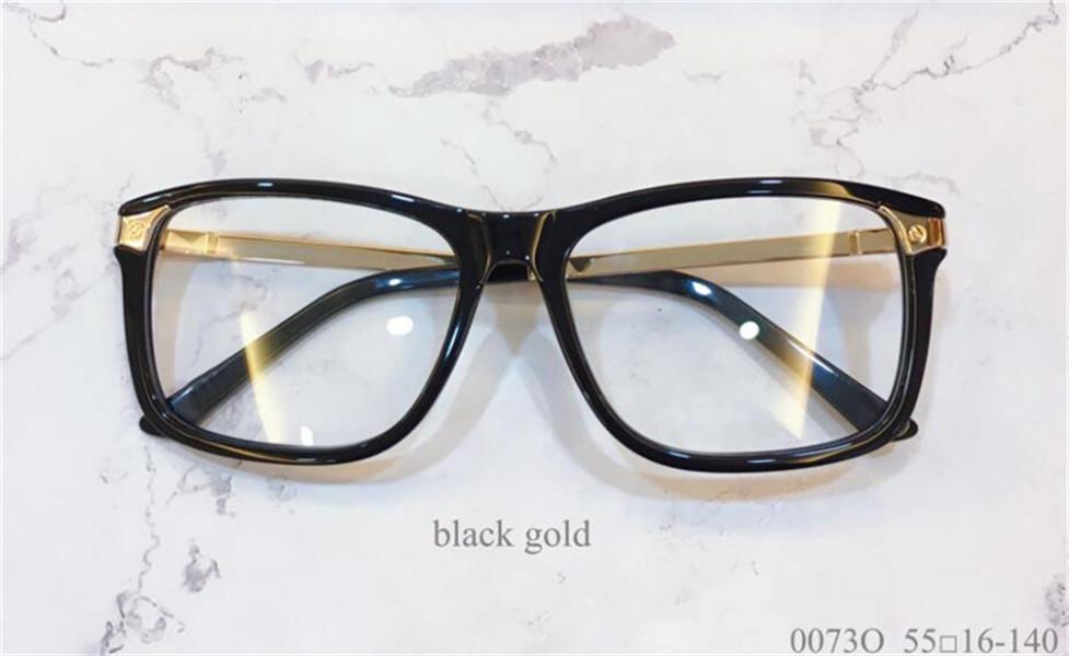 

New fashion design optical glasses 0073 square frame transparent lens metal temples retro simple style clear eyewear top quality