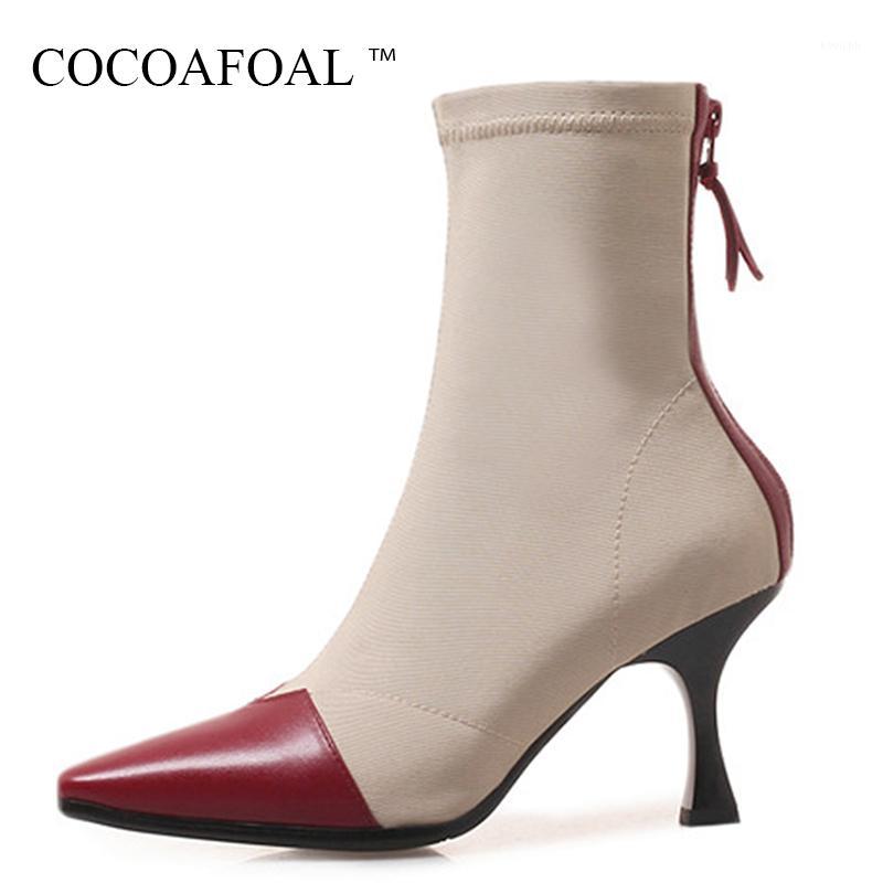 

COCOAFOAL Real Learn Herfst Single Shoes Laarzen High Hooks Plus Size 33 41 43 Fashion Black Winter Shoes1