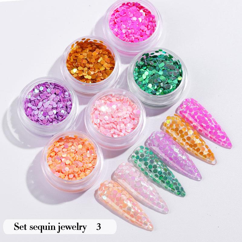 

2020 6pcs Pink Cute Nail Glitter Set Holographic Nail Powder Flakes Manicure Ultra Thin Art Sequin Chromes Pigment
