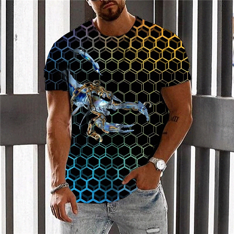 T-shirt Unisexe T-shirt 3D Imprimer Imprimé graphique Géométrie Numéros d'équipage Vacances quotidiennes Imprimé à manches courtes Tops Casual De