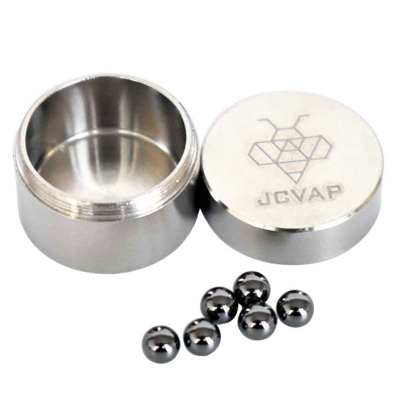 

JCVAP The RIO Gr2 Titanium Jar with 4mm SiC Terp Pearls Container Metal box for Ruby Balls Quartz Beads Insert