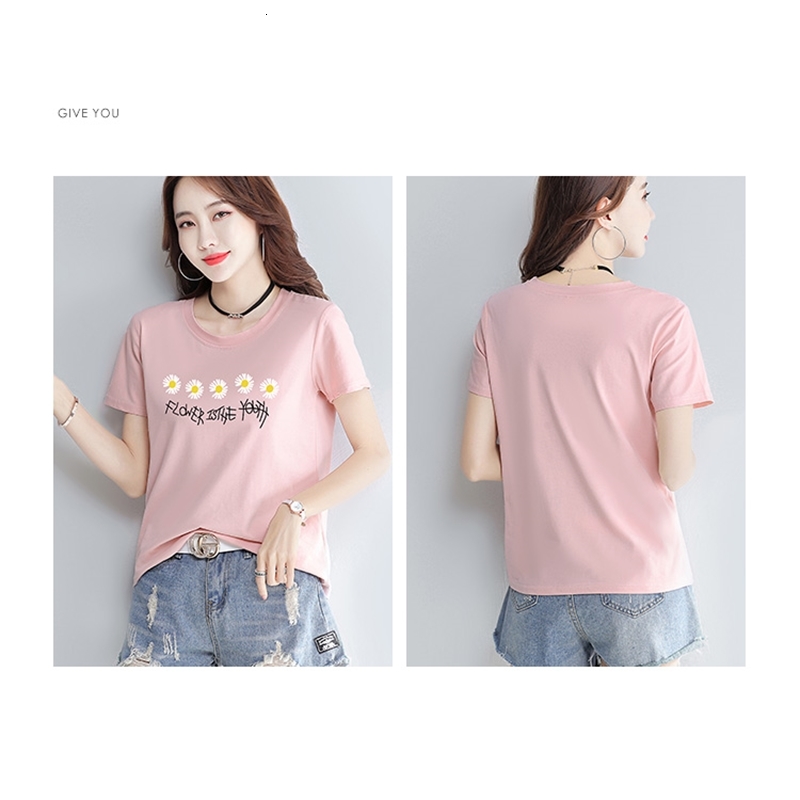 

Beautiful Women's t Shirt Summer Cotton Material O- Neck Tops Clothing K301f Ng2z