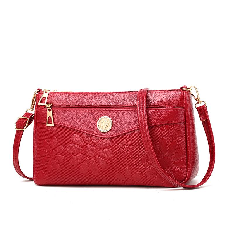 

New women's bag 2021 fashion retro shoulder bag elegant wild messenger simple casual ladies clutch women handbags purses, Red