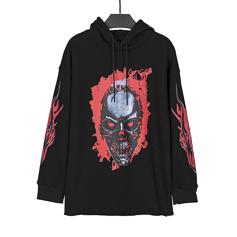 2022 New Fashion Designer skull With V Mens Hoodie Men Women Couples Pullover Sweatshirt Youth Streetwear Hip Hop Long Sleeve Hoodies Size S-XL