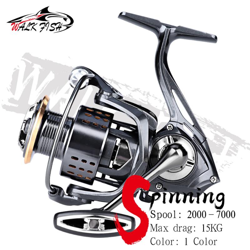 

Baitcasting Reels WALK FISH Gray-Black 15KG Max Drag Dual Use Fishing Reel Big Pulling Spinning Durable Carp Saltwater