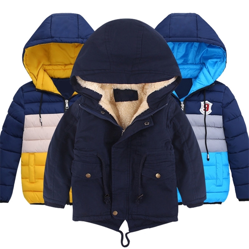 

Boys Blue winter coats & Jacket kids Zipper jackets Boys thick Winter jacket high quality Boy Winter Coat kids clothes LJ200828, Black