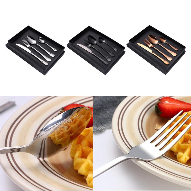 

Mirror Polished Stainless Steel Cutlery Sets Spoon Fork 4 Piece Set for Dinner